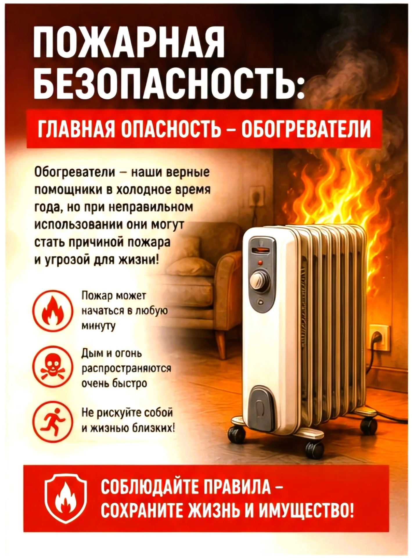 🔥 Пожарная безопасность осенью: согреваемся без риска!