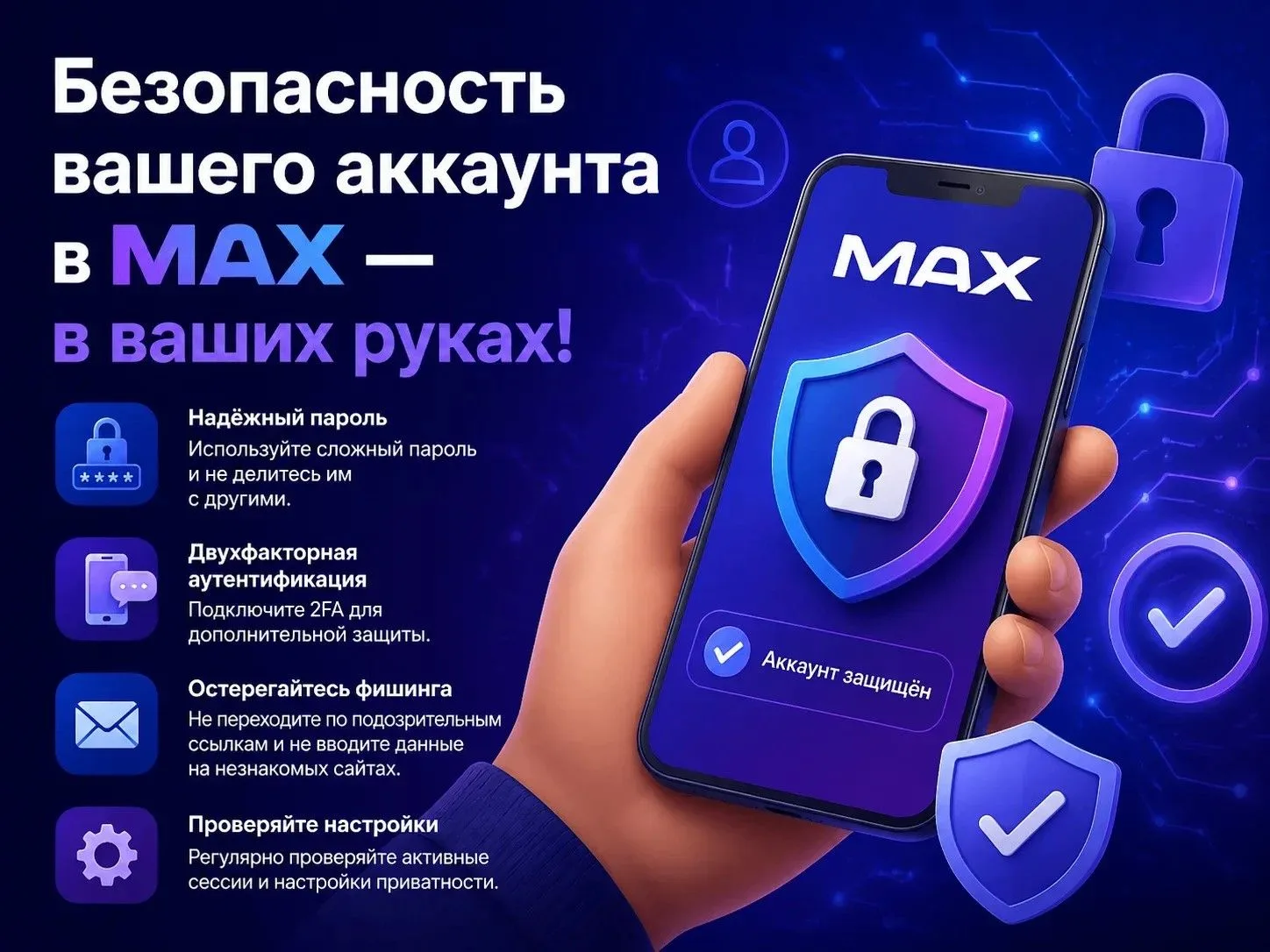 Безопасность вашего аккаунта в МАХ — в ваших руках!