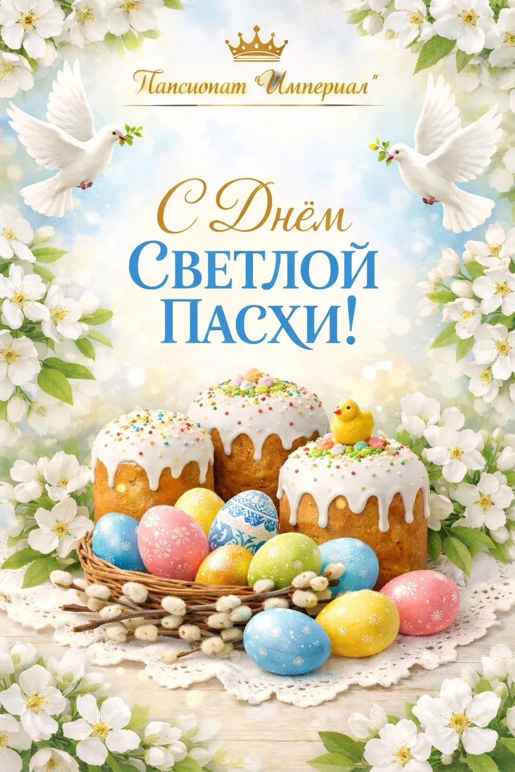 Светлый праздник Пасхи — время радости, надежды и душевного тепла ✨
Дорогие гости пансионата «Импери