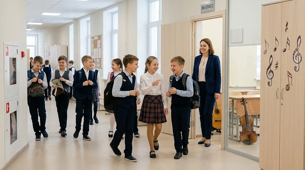 В российских школах традиционные звонки в течение учебного года будут заменять фрагмент...
