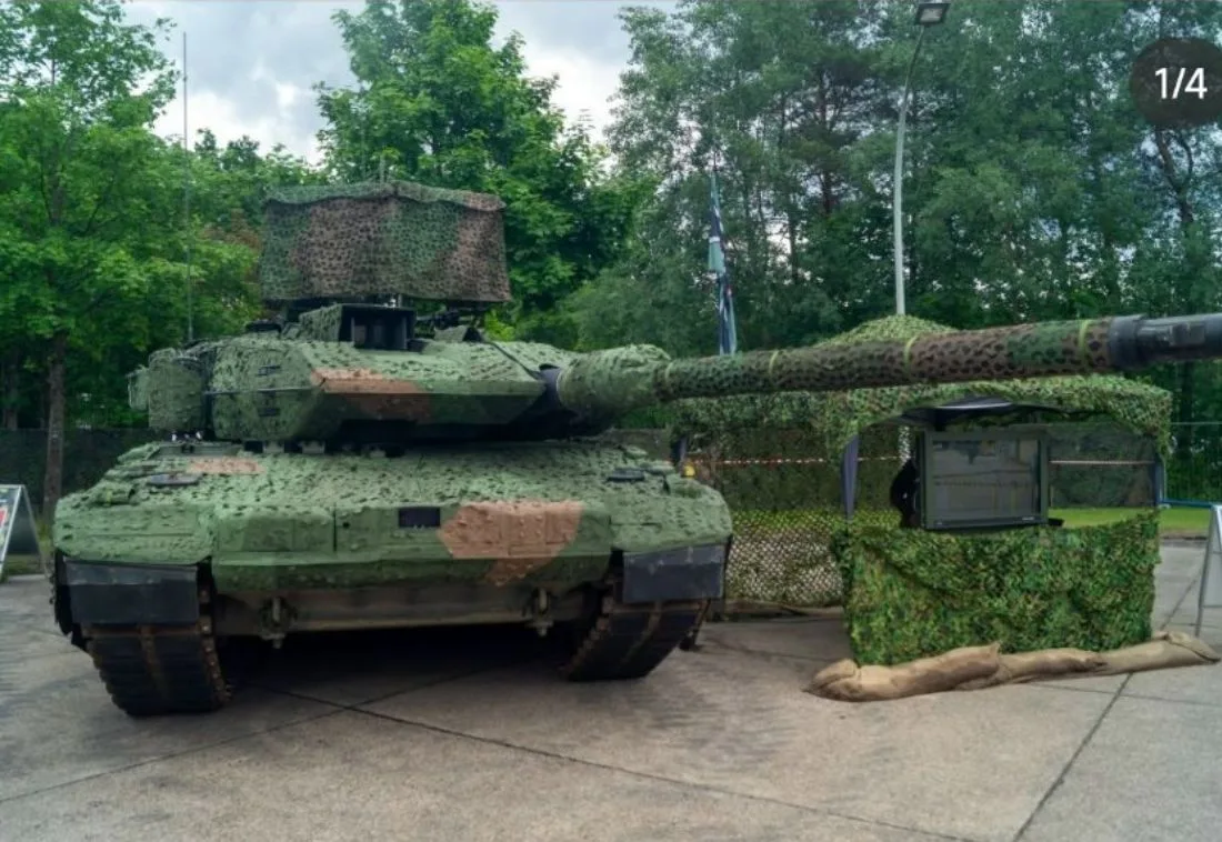 Европейцы, хоть и меденно, но посстепенно внедряют опыт СВО. На фото Leopard 2A7V оснащённый многосп
