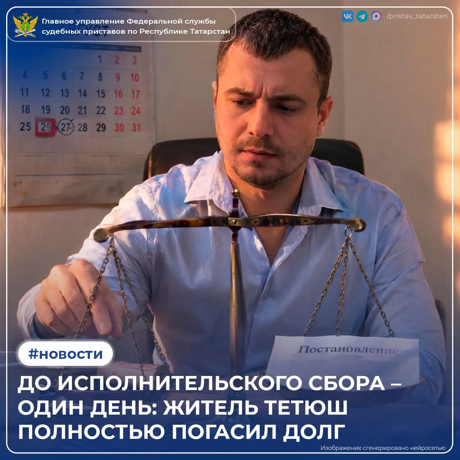 В Тетюшском районном отделении судебных приставов находилось исполнительное производств...