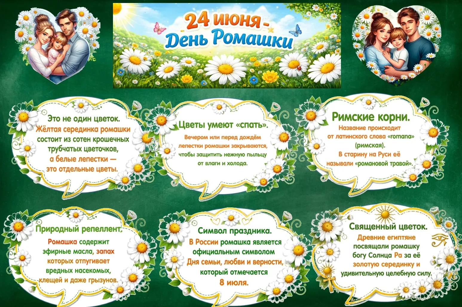 🌼 24 ИЮНЯ — ДЕНЬ РОМАШКИ! 🌼

Друзья, это особенный день! 🌾✨

Этот скромный полевой цветок с белос