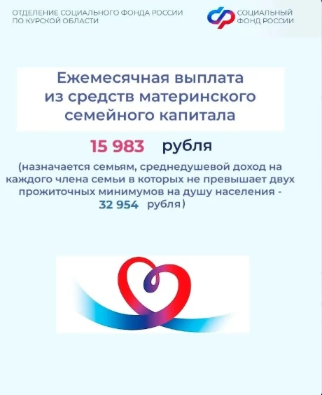 Курским родителям, получающим единое пособие и ежемесячную выплату из маткапитала, в фе...