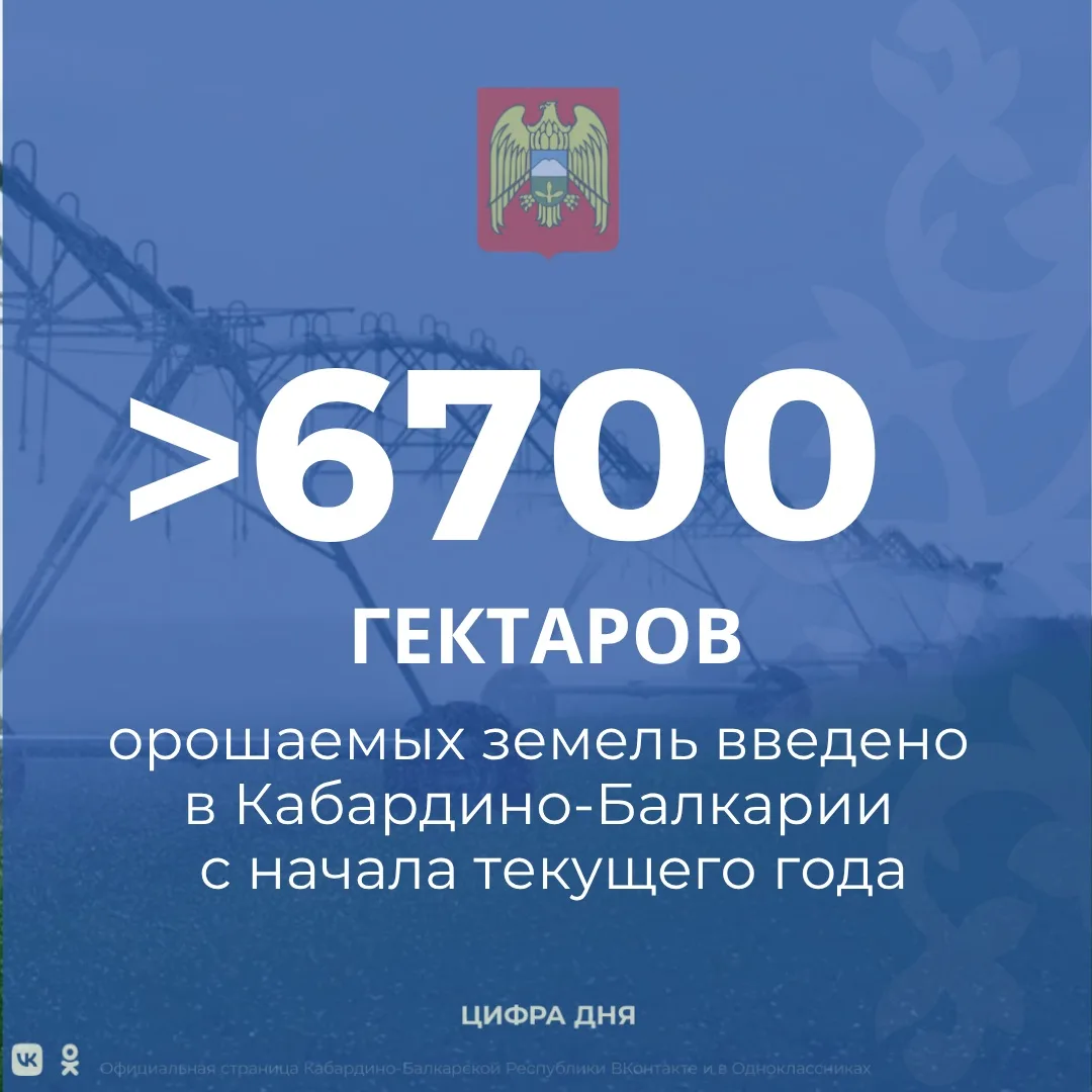 В Кабардино-Балкарии с начала текущего года введено в эксплуатацию свыше 6,7 тысяч гект...