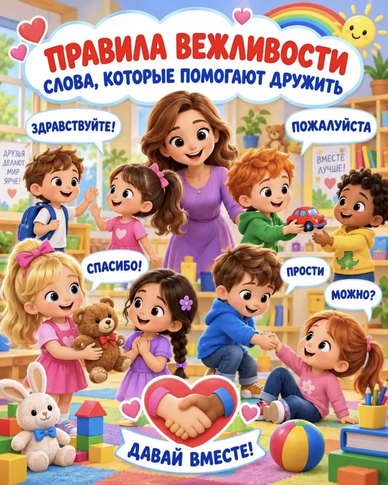 Волшебные слова, которые помогают дружить 🌟