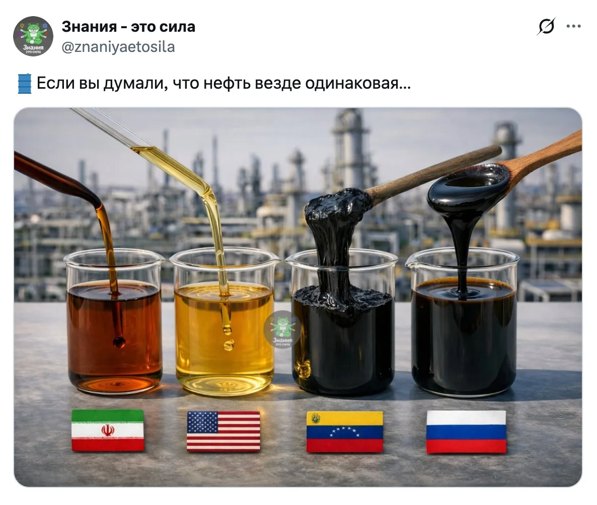 🛢Нефть делится на легкую, среднюю и тяжелую. Например, Россия экспортирует в основном ...