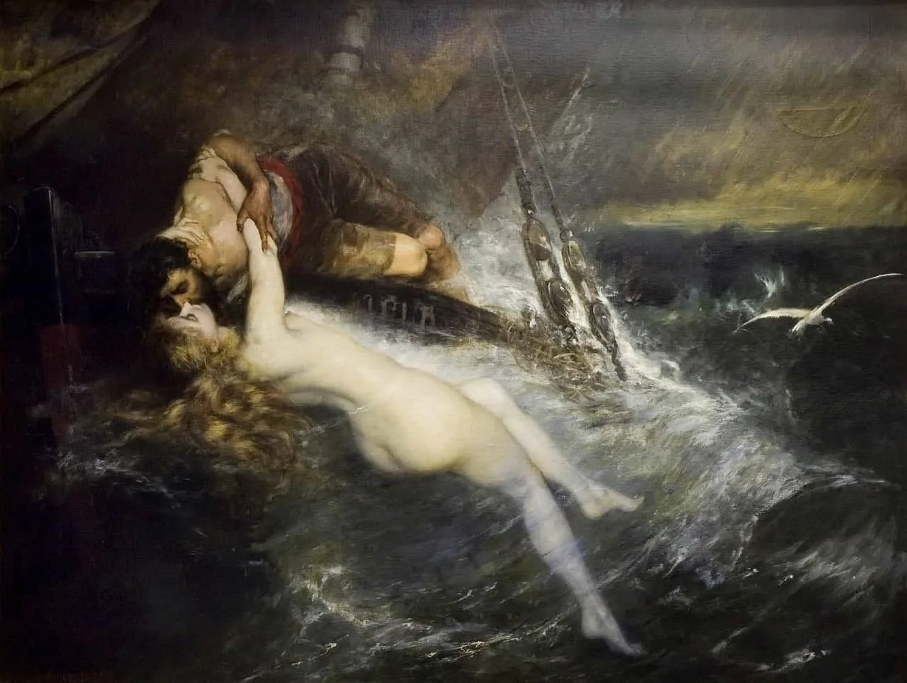 «Поцелуй сирены»

Густав Вертхаймер, 1882

@mythology