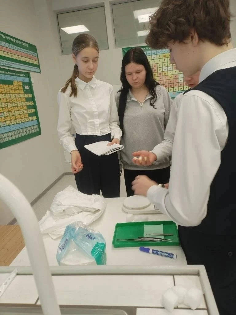 🧼 Знаете, что такое абсорбция? Ученики 8Б класса вместе с преподавателем КНИТУ Шишкиной Н.Н. погрузи