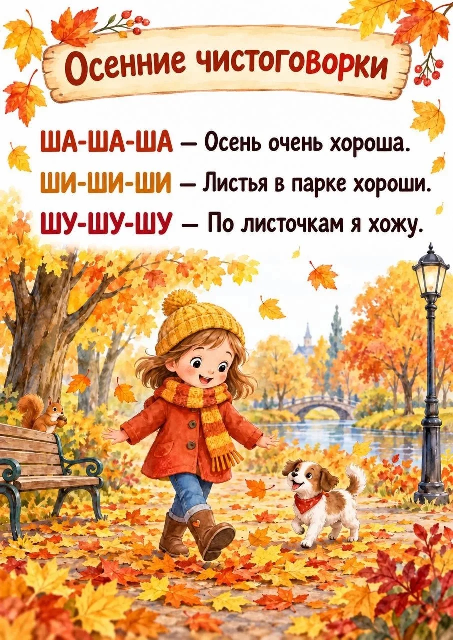 🍂 Осенние чистоговорки для речевой разминки