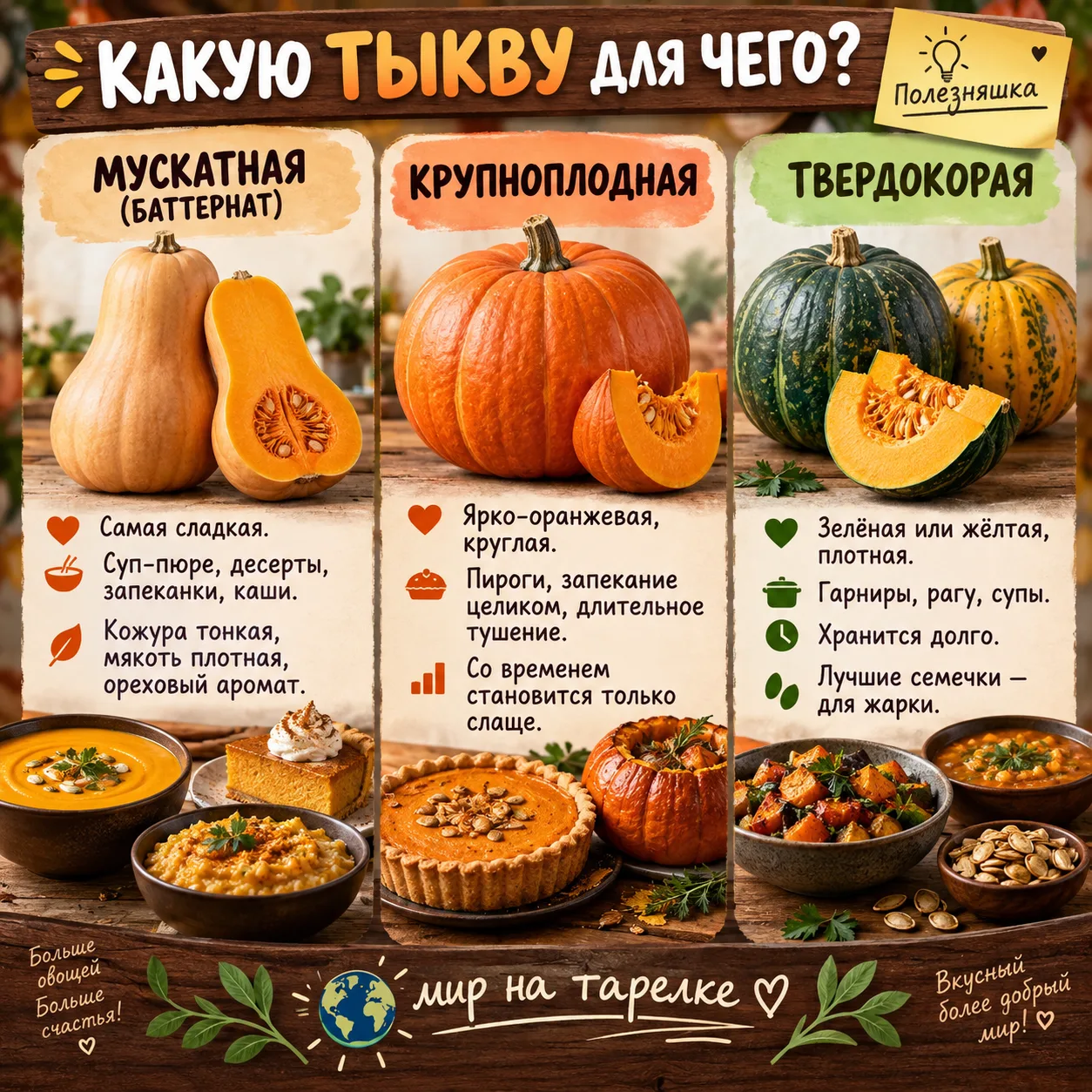 КАКУЮ ТЫКВУ ДЛЯ ЧЕГО?