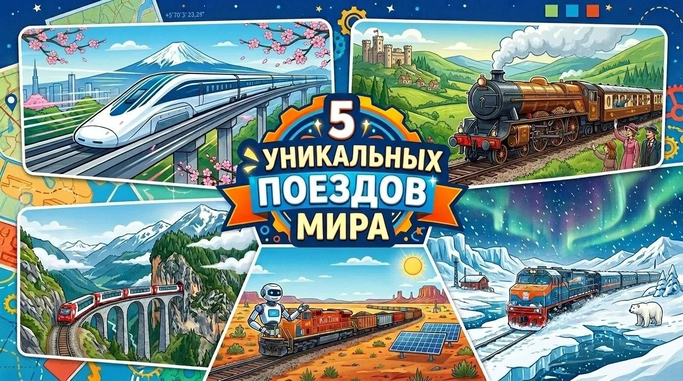 🌍 Топ-5 самых уникальных поездов мира🔥