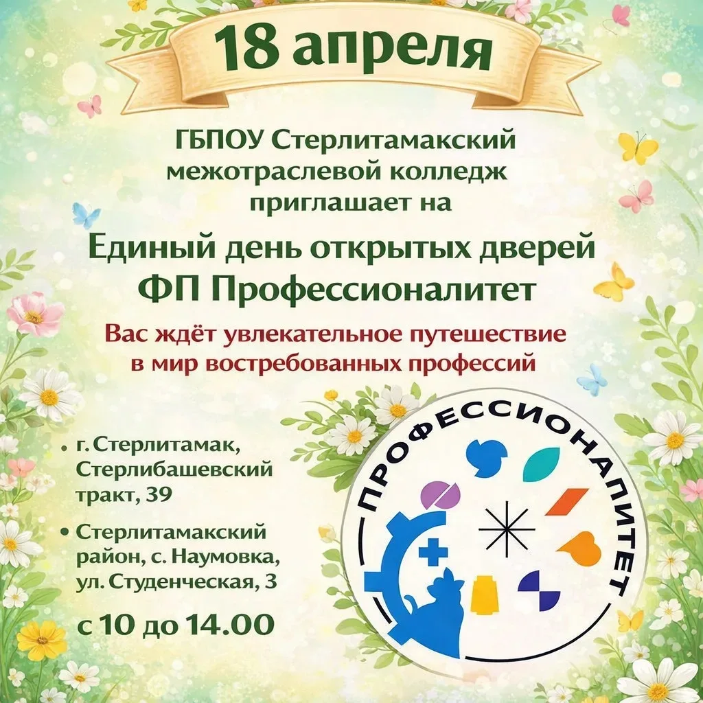 18 апреля — ЕДИНЫЙ ДЕНЬ ОТКРЫТЫХ ДВЕРЕЙ!
