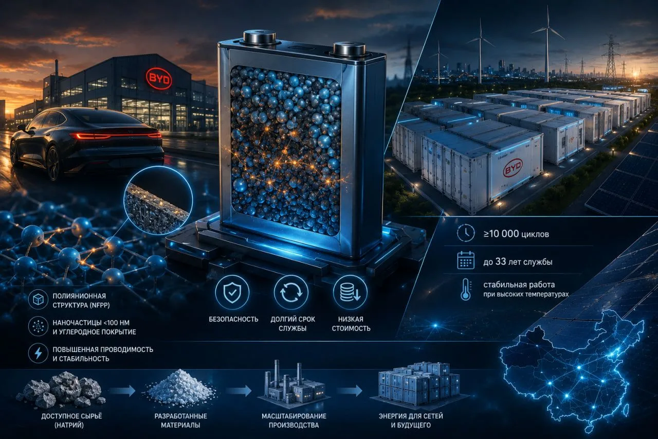 BYD и CATL всё сильнее расходятся в подходе к натрий-ионным батареям. CATL вместе с Changan уже выво