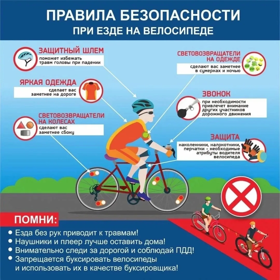 Шлем, видимость, внимание — три правила велобезопасности. Спешивайтесь на переходах, по...