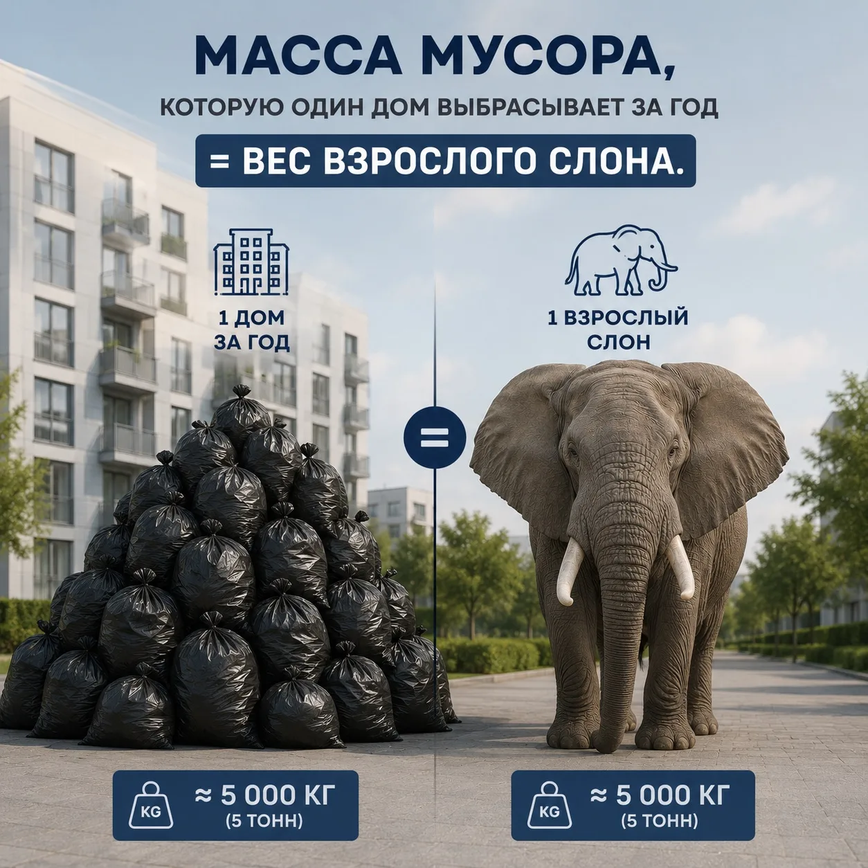🐘 МУСОР ОДНОГО ДОМА ВЕСИТ КАК ВЗРОСЛЫЙ СЛОН