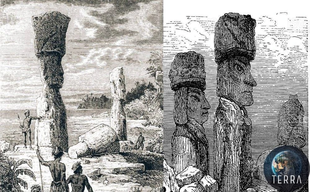 🗿 Этот рисунок истуканов острова Пасхи сделан английским художником У.Ходжесом, во время экспедиции