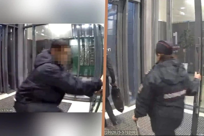 🚨 Мужчина проник в подъезд ЖК «Погода» в Перми и пытался выломать дверь квартиры.