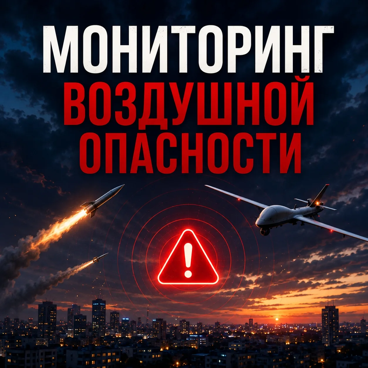 ⚡ В связи с увеличением количества воздушных атак запустили онлайн-сервис мониторинга р...