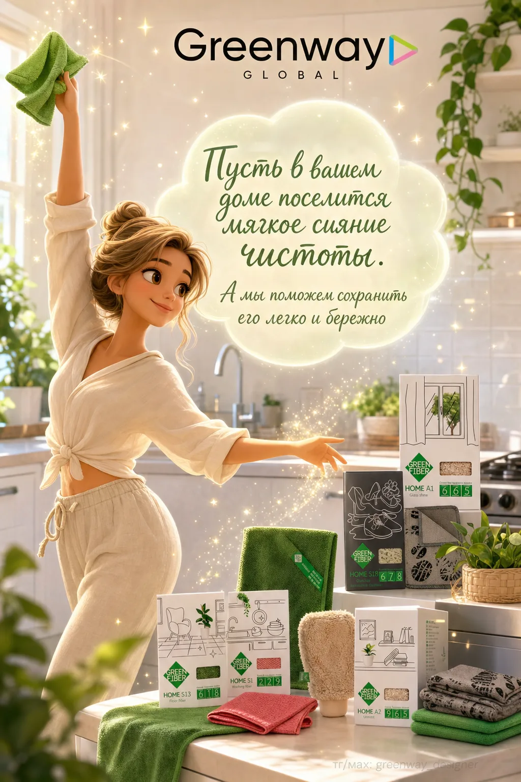 Пусть ваш дом дышит чистотой без лишних усилий. Файберы Greenway — как тихие помощники, которые бере