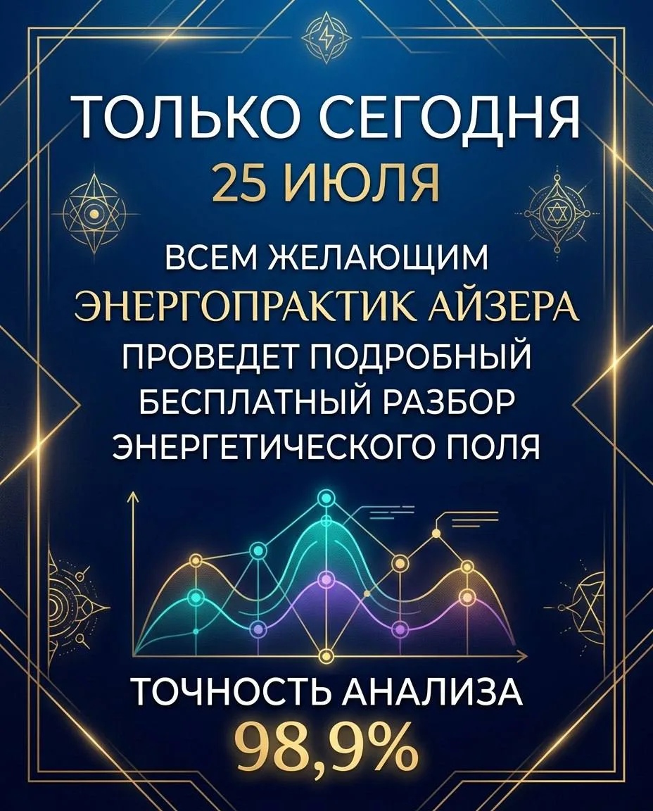 🔋🔮 ПОЛУЧИТЕ БЕСПЛАТНЫЙ ЭНЕРГЕТИЧЕСКИЙ РАЗБОР ОТ ЭКСПЕРТА-ЭНЕРГОПРАКТИКА
Сегодня всем подписчикам Э
