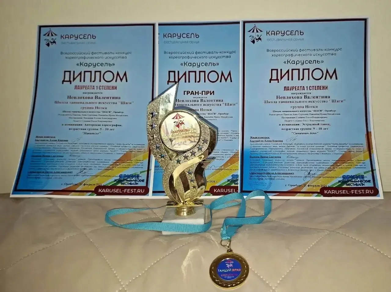 Состоялся Всероссийский фестиваль-конкурс хореографического искусства "Карусель", в котором ученица 