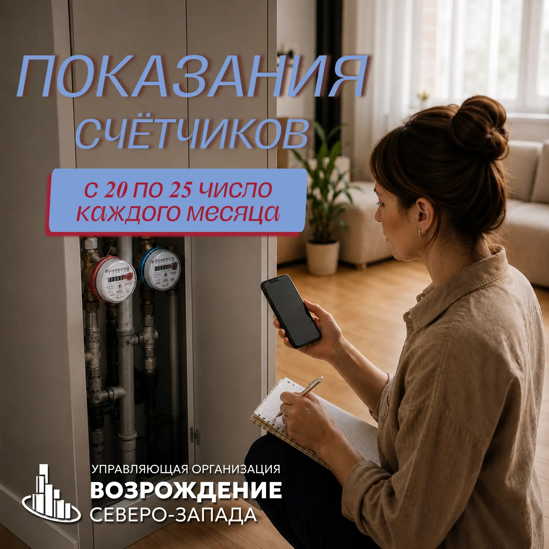 📊 Пару минут в конце месяца: как передать показания счётчиков