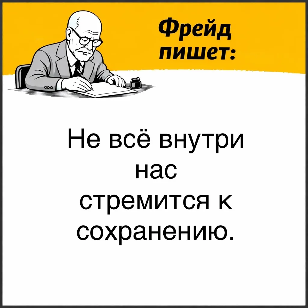 Мы привыкли думать, что человек всегда стремится сохранить себя и улучшить свою жизнь. Но Фрейд обра