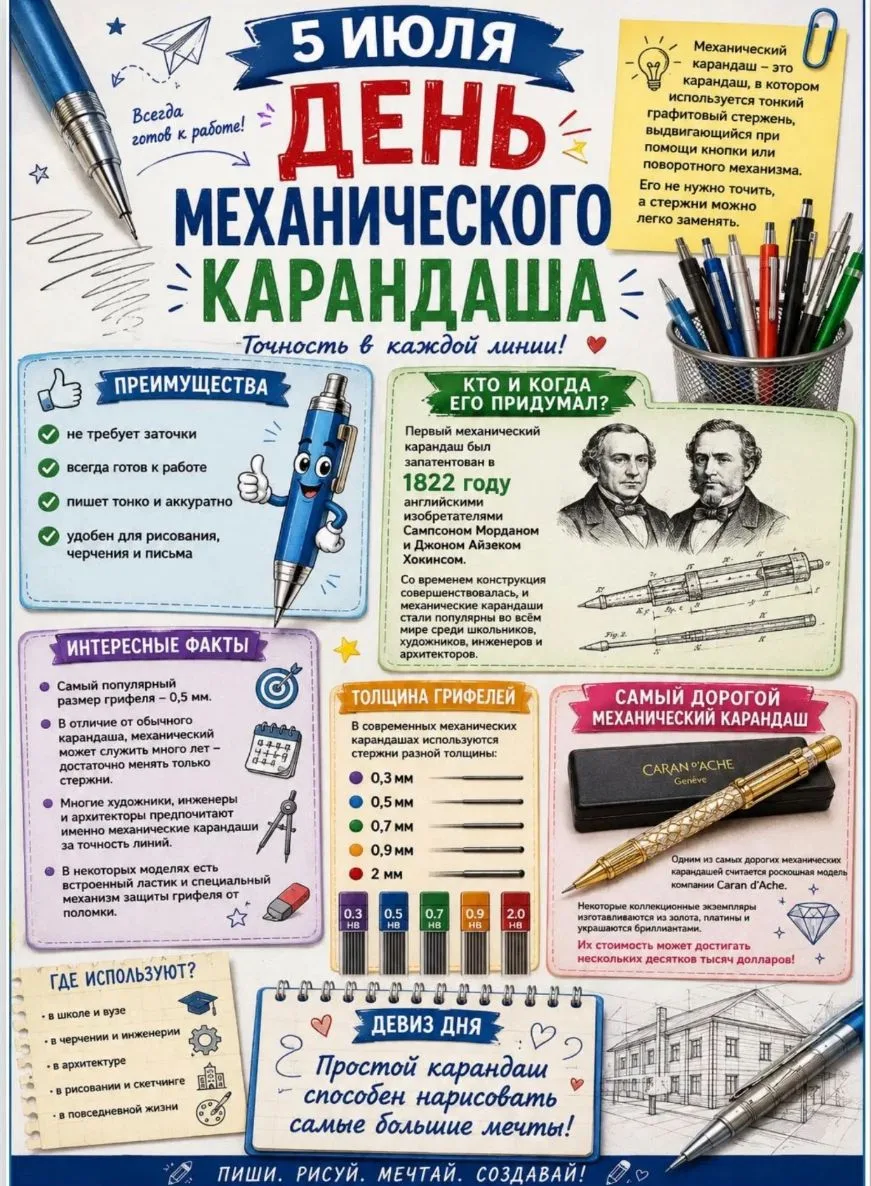 А вы знали🤔, что сегодня День механического карандаша? 🖊️