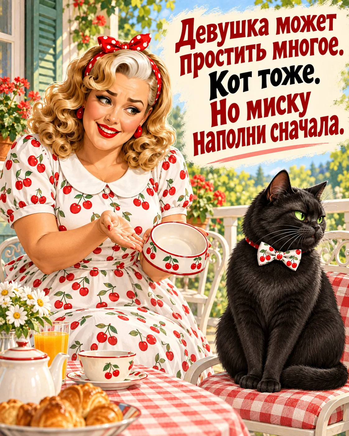 🐈‍⬛ За каждой успешной женщиной стоит кот, который напоминает, что пора его кормить!