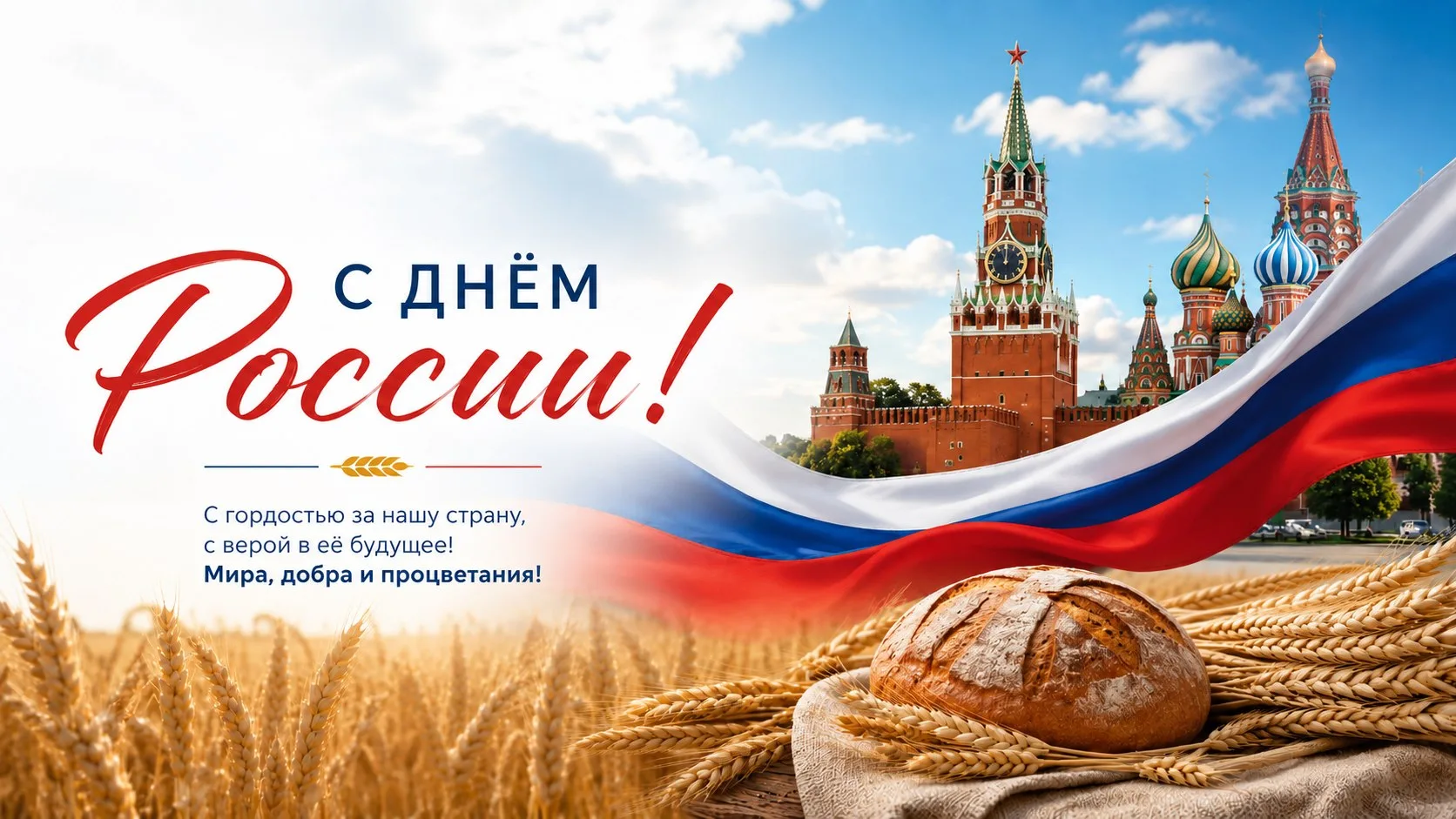 С Днём России, друзья ❤️🇷🇺
АПК «Кубаньхлеб» поздравляет вас с праздником! Пусть наша страна процве