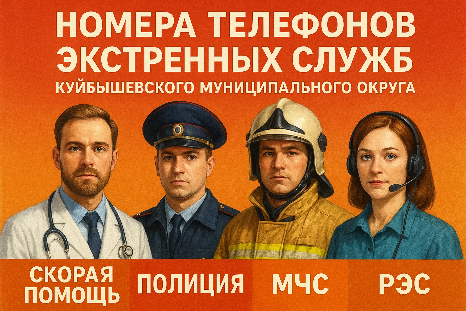 ⚡️Номера телефонов экстренных служб Куйбышевского муниципального округа⚡