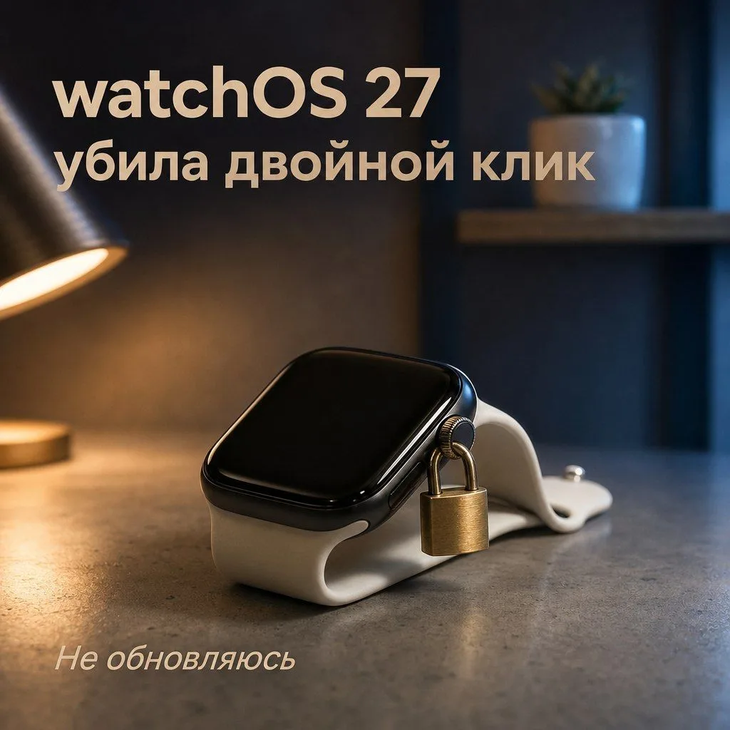 Apple в watchOS 27 убрала двойной клик по Digital Crown, которым я переключался между п...