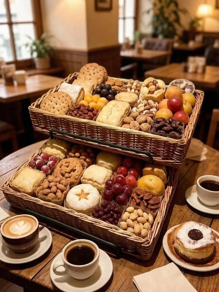 Компактная двухъярусная подставка с корзинами