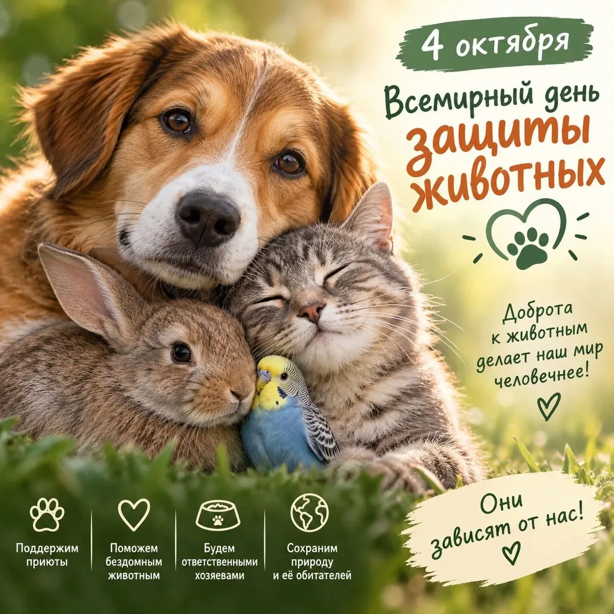 🐾 4 октября — Всемирный день защиты животных🐾