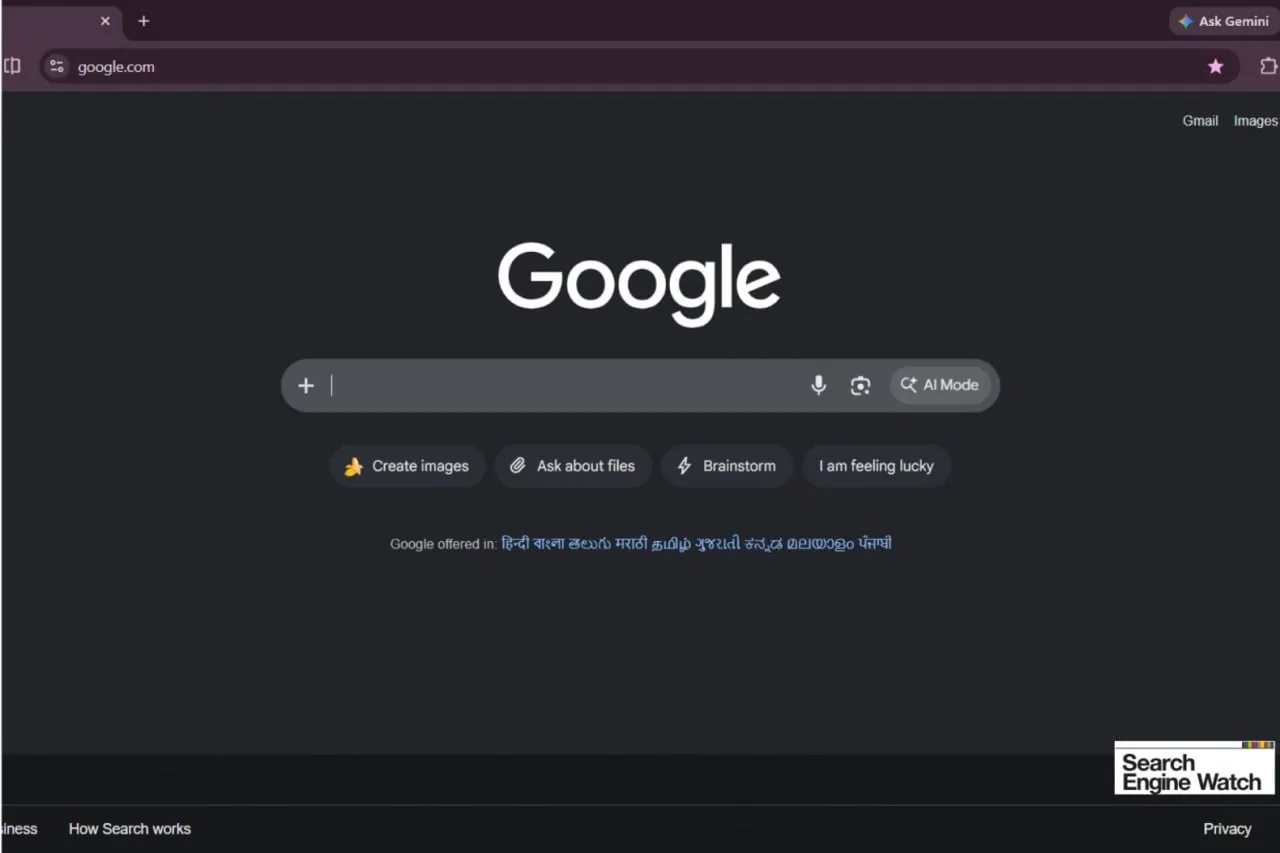 Google тестирует главную страницу поиска - без кнопки поиска.