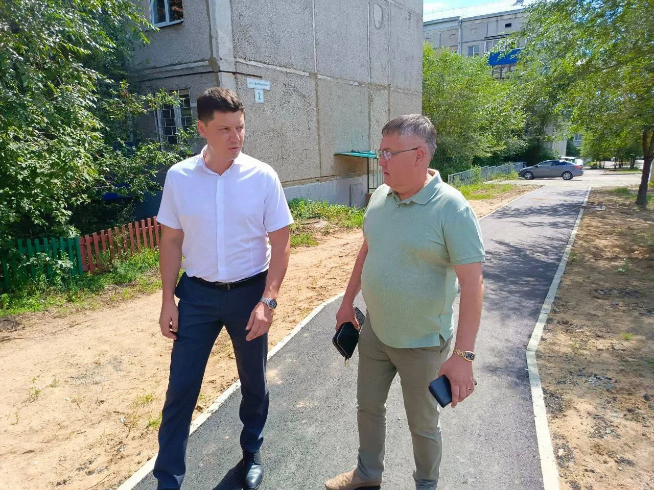 🧱Строительство тротуара в микрорайоне Батарейный города Читы завершено