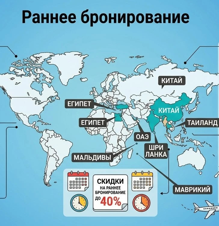 Карта раннего бронирования: что и на какие даты люди забирают уже сейчас 🗺️

Пока одни рассчитывают
