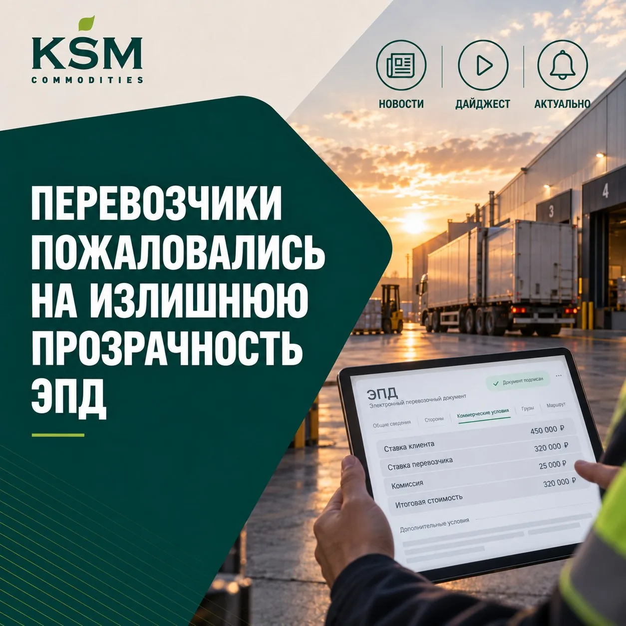 🚛 Перевозчики пожаловались на излишнюю прозрачность ЭПД
