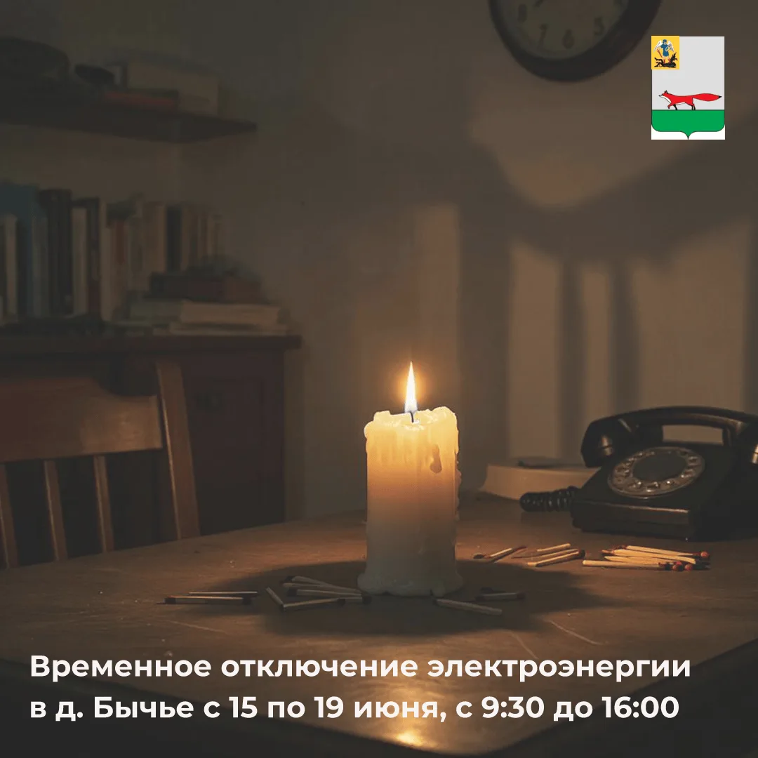 ❗️Мезенский район электрических сетей уведомляет об отключении
электроэнергии в д. Бычье в период с 