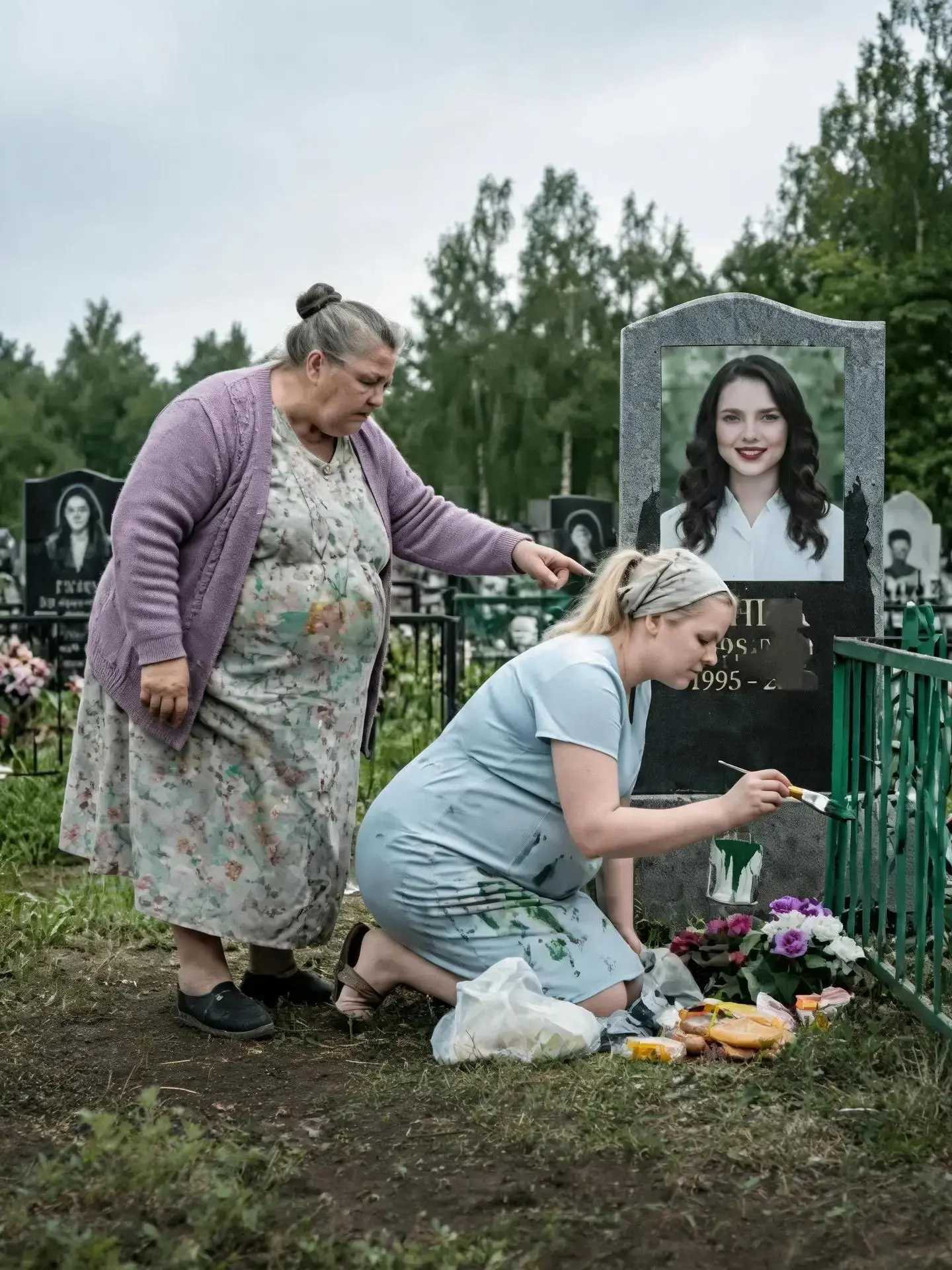 Лариса вздрогнула так резко, что кисть выпала из пальцев и ударилась о камень, оставив чёрное пятно 