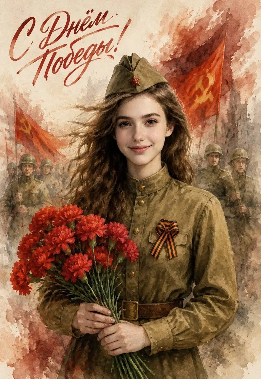 Открытки к 9 Мая с вашей фотографией 💌