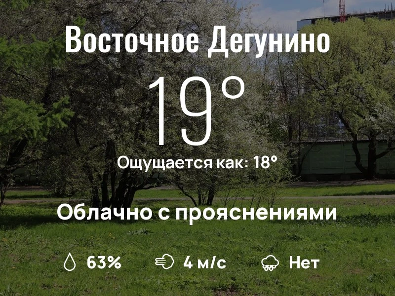 Что с погодой в Восточном Дегунино?