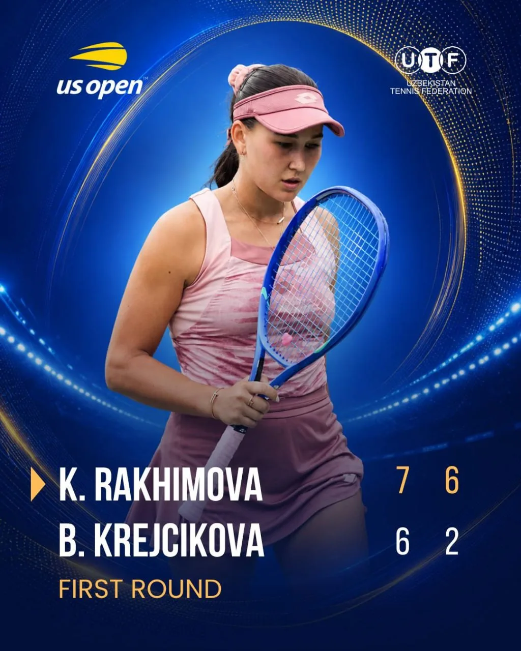 🇺🇿 🎾Теннисистка из Узбекистана Камилла Рахимова пробилась во второй круг US Open.