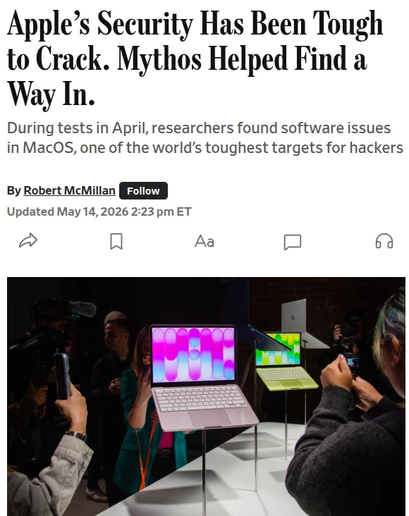WSJ: Anthropic Mythos помог собрать рабочий exploit для macOS kernel за 5 дней