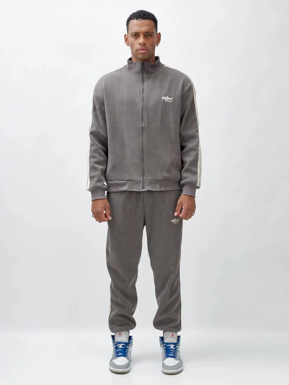 🛍️ Спортивный костюм мужской демисезонный на флисе серого цвета 330Sr