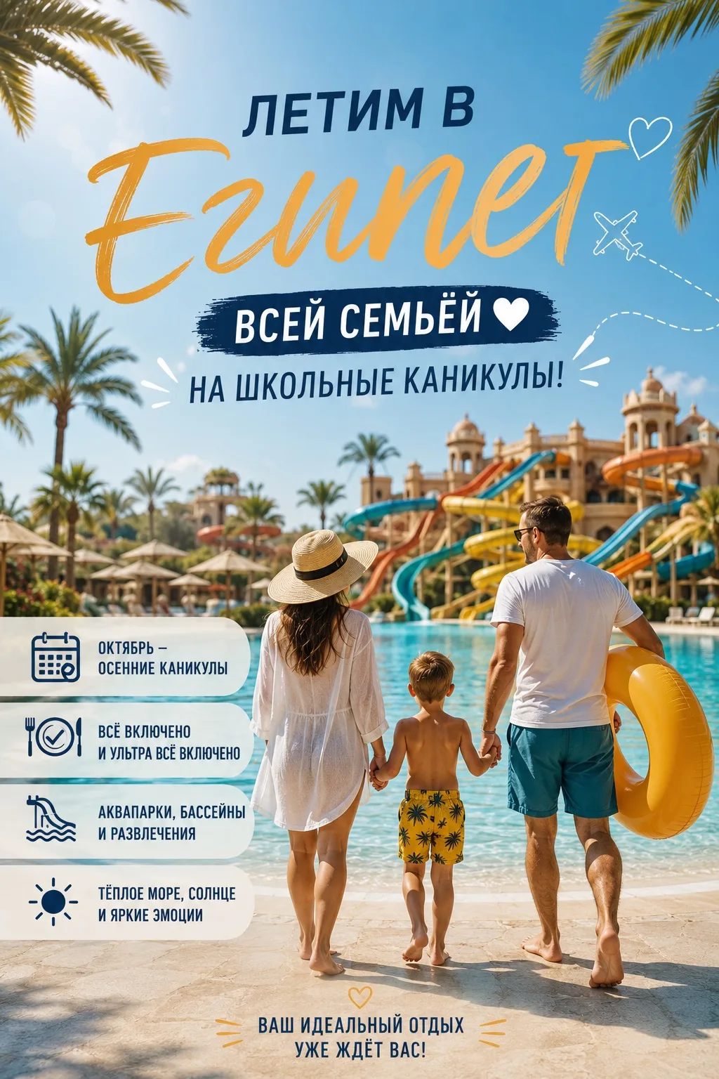 🍂 Египет на осенние каникулы — от 220 500₽ на семью