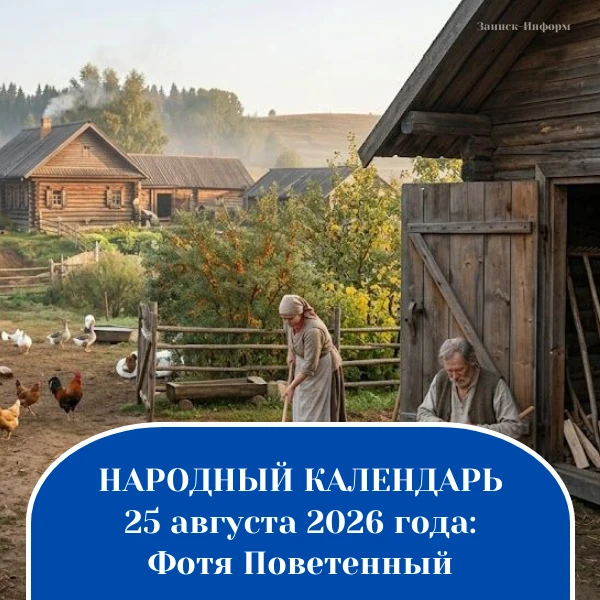 25 августа в народном календаре — Фотя Поветенный. Название связано с «поветью» — хозяй...