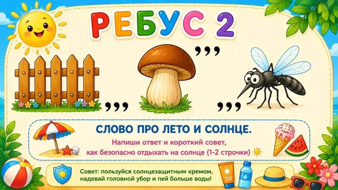 ☀️Солнышко всё ещё радует нас тёплыми деньками, а значит — время для нового ребуса!☀️