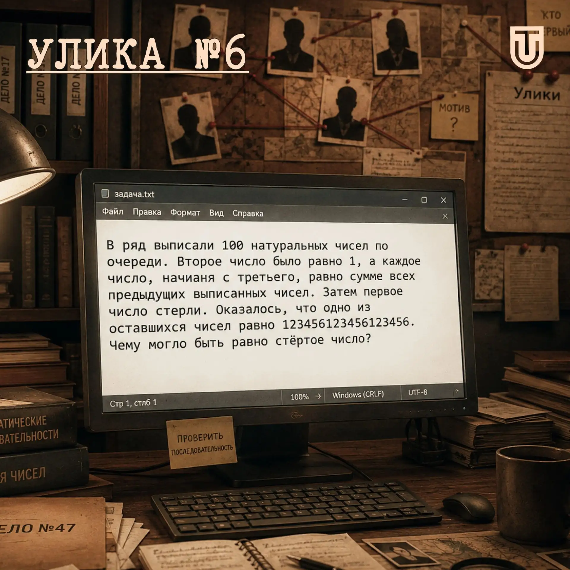 🔎 Улика №6 – ещё одна задача